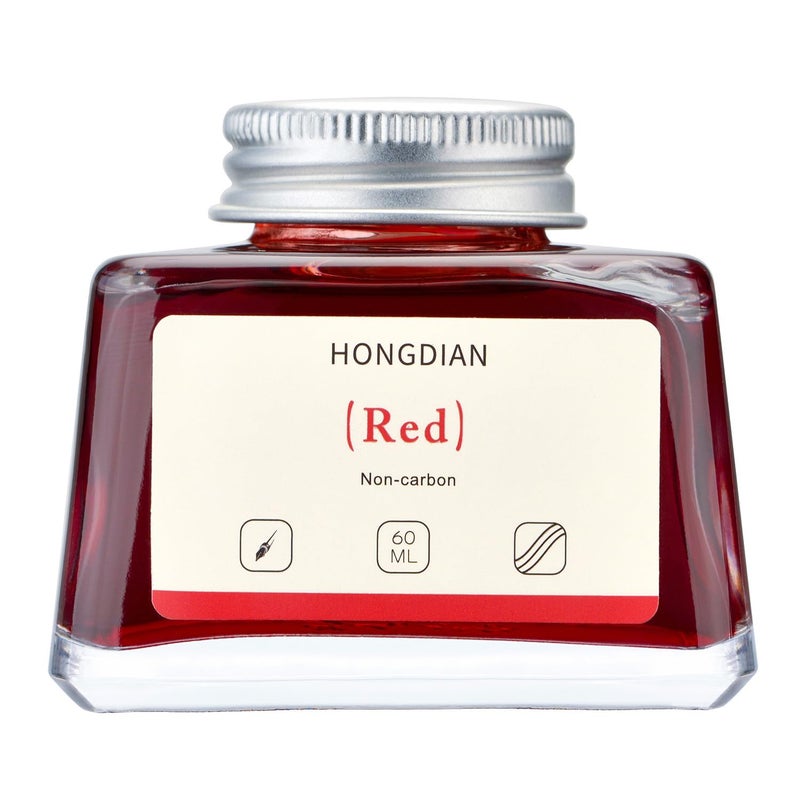 Asvine Hongdian Fountain Pen Bottled Ink Red, 60ml Fountain Pen Bottled Ink, Non Carbon - Image 4