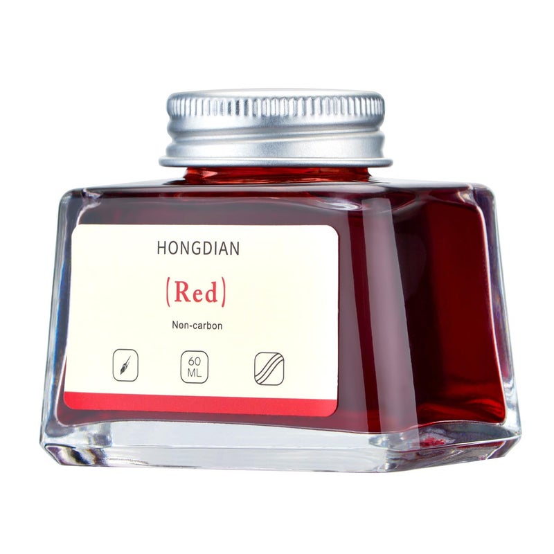 Asvine Hongdian Fountain Pen Bottled Ink Red, 60ml Fountain Pen Bottled Ink, Non Carbon - Image 5