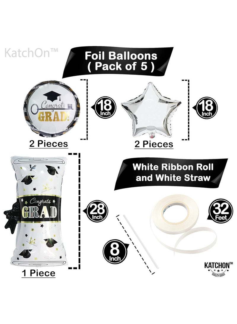 KatchOn, Silver Congrats Balloons Set - Big 28 Inch, Pack of 27 | Graduation Balloons for Black and Silver Graduation Decorations 2025 | Congratulations Balloons, Graduation Decorations Class of 2025 - Image 3
