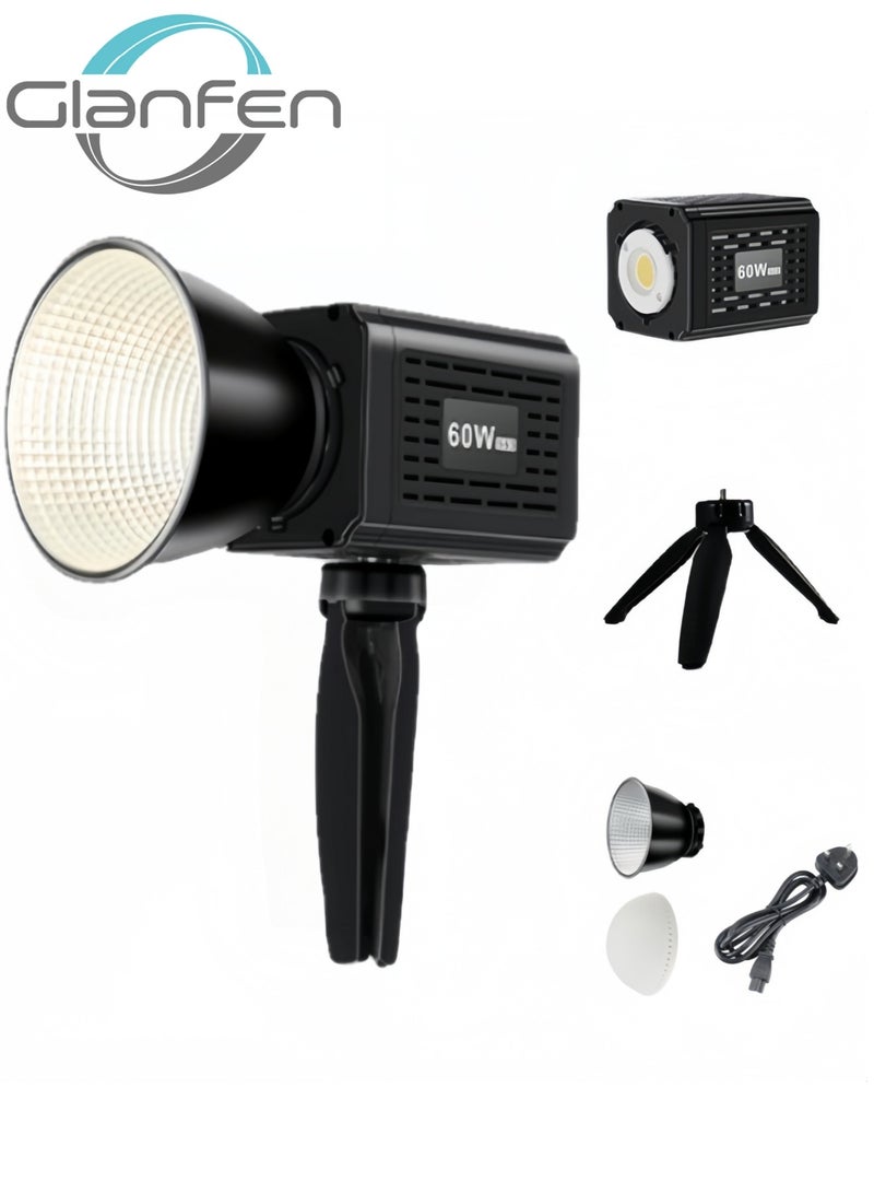 Glanfen 60W Portable Handheld COB Video Light with High CRI ≥95, 12000mAh Battery for Outdoor Photography, Live Streaming, and Video Recording - Image 1
