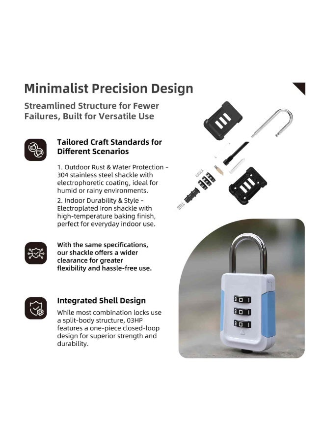 Aideli 2 Pack 3 Digit Combination Luggage Locks, Resettable High Security Alloy Padlock for Suitcase, Travel Bag, Gym Locker - Image 5