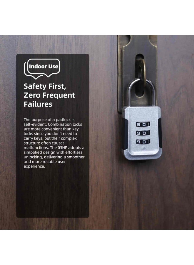 Aideli 2 Pack 3 Digit Combination Luggage Locks, Resettable High Security Alloy Padlock for Suitcase, Travel Bag, Gym Locker - Image 4
