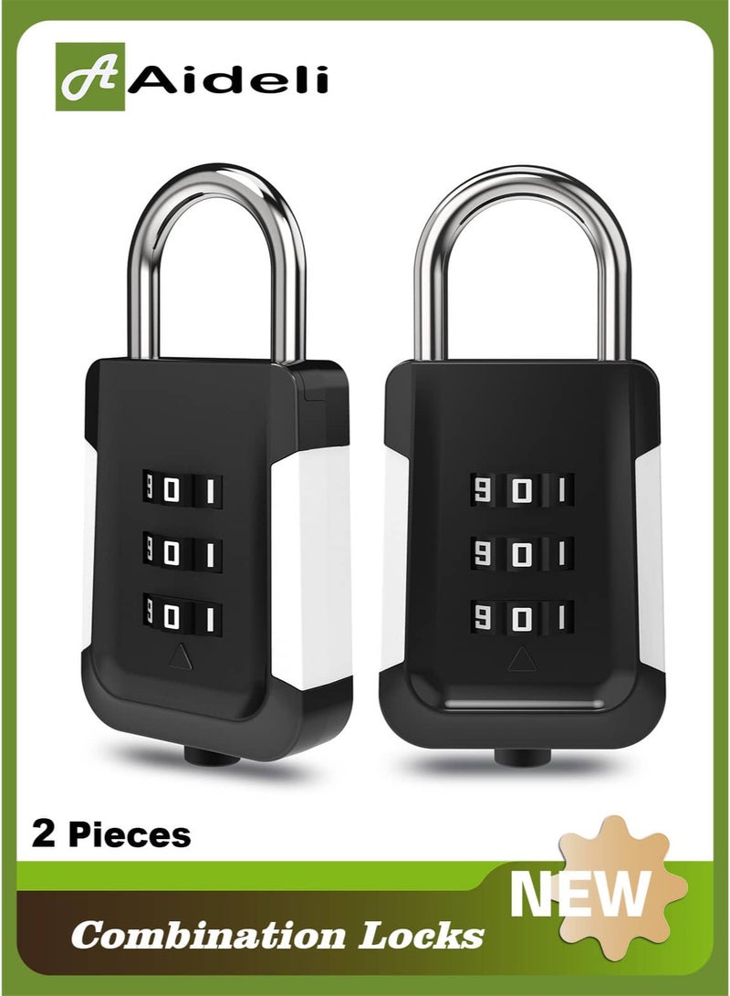 Aideli 2 Pack 3 Digit Combination Luggage Locks, Resettable High Security Alloy Padlock for Suitcase, Travel Bag, Gym Locker - Image 1