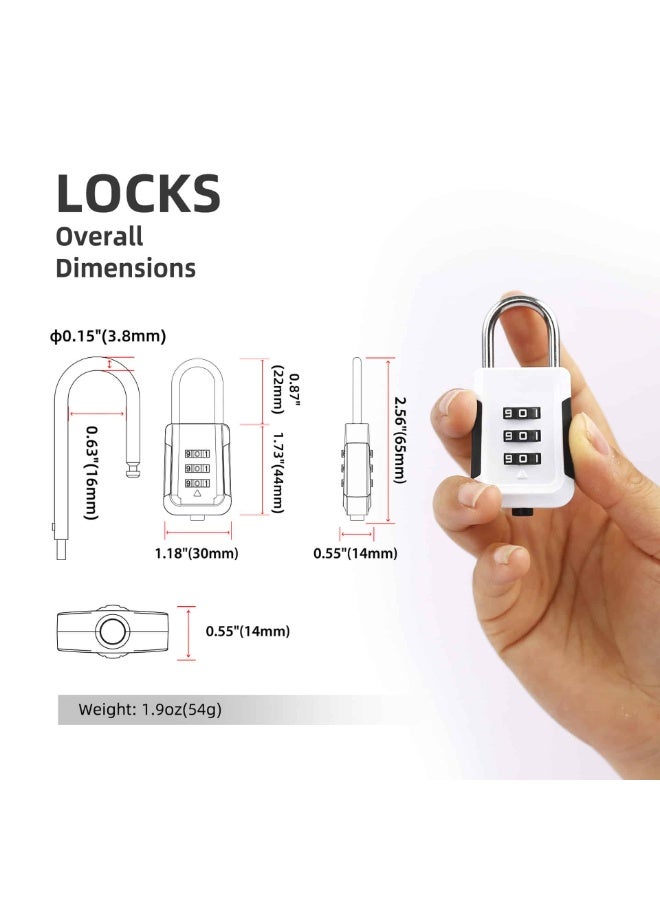 Aideli 2 Pack 3 Digit Combination Luggage Locks, Resettable High Security Alloy Padlock for Suitcase, Travel Bag, Gym Locker - Image 3