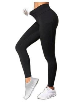 Spall Leggings With Pocket High Waist Tummy Control Soft Breathable Fabric For Workout Running Fitness Exercise Gym Sports Yoga Pant For Women  - Image 3