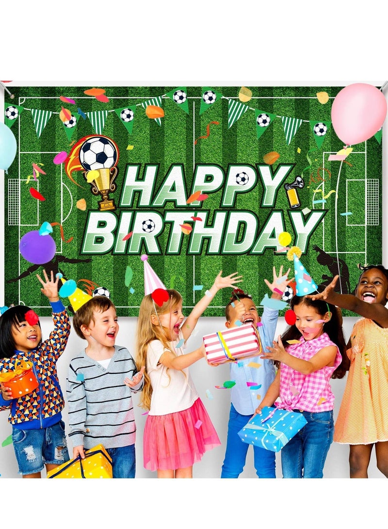 NIBEMINENT Football Party Decorations, Soccer Birthday Backdrop Field Photo Background for Theme Booth Props Boys Kids Cake Table 5.9 x 3.6 Feet - Image 3