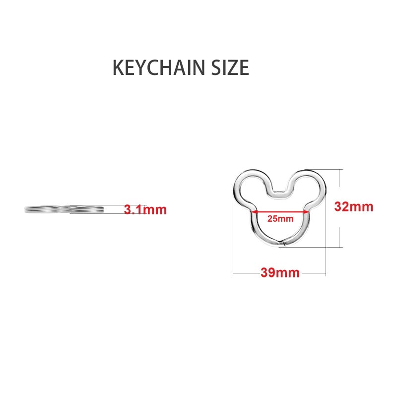 ZoloAJay 12pcs Creative Key Ring Keychain Mouse Shape Silver Metal Flat Split Key Holder Chains Rings Crafts DIY for Home Car Tag Office Organization Lanyards Keys Attachment Gift - Image 2