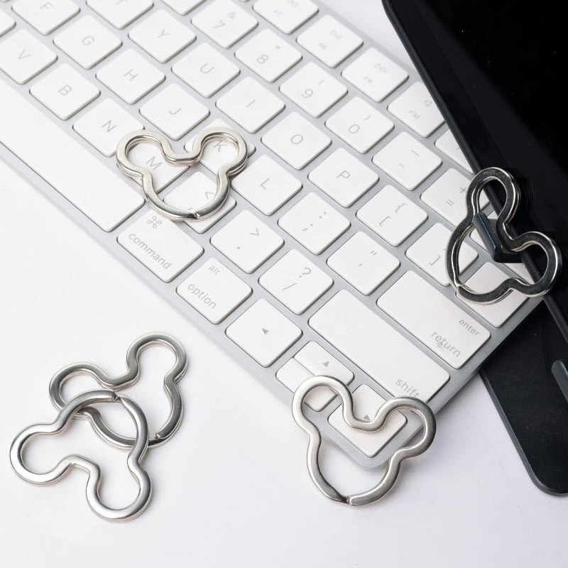 ZoloAJay 12pcs Creative Key Ring Keychain Mouse Shape Silver Metal Flat Split Key Holder Chains Rings Crafts DIY for Home Car Tag Office Organization Lanyards Keys Attachment Gift - Image 4
