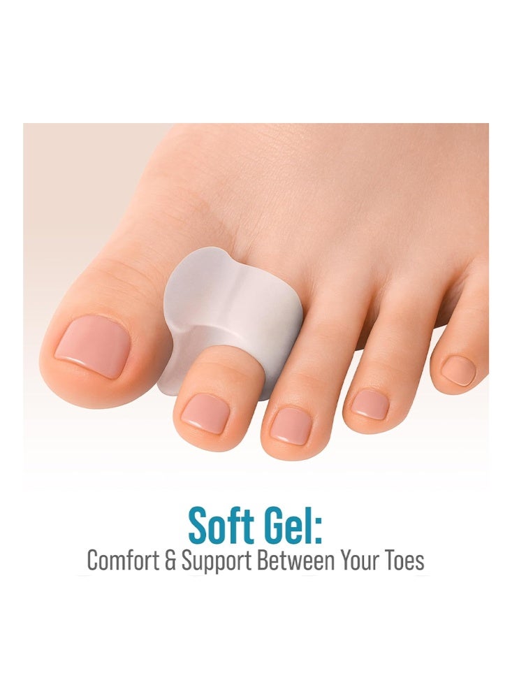 JUE FISH "4 Pack Toe Spacer,Big Toe Spacers for Men & Women – Gel Separators for Overlapping & Curled Toes, Bunions, Alignment - Diabetic Foot Care, Silicone Spreader, Corrector & Straightener（Clear） " - Image 3