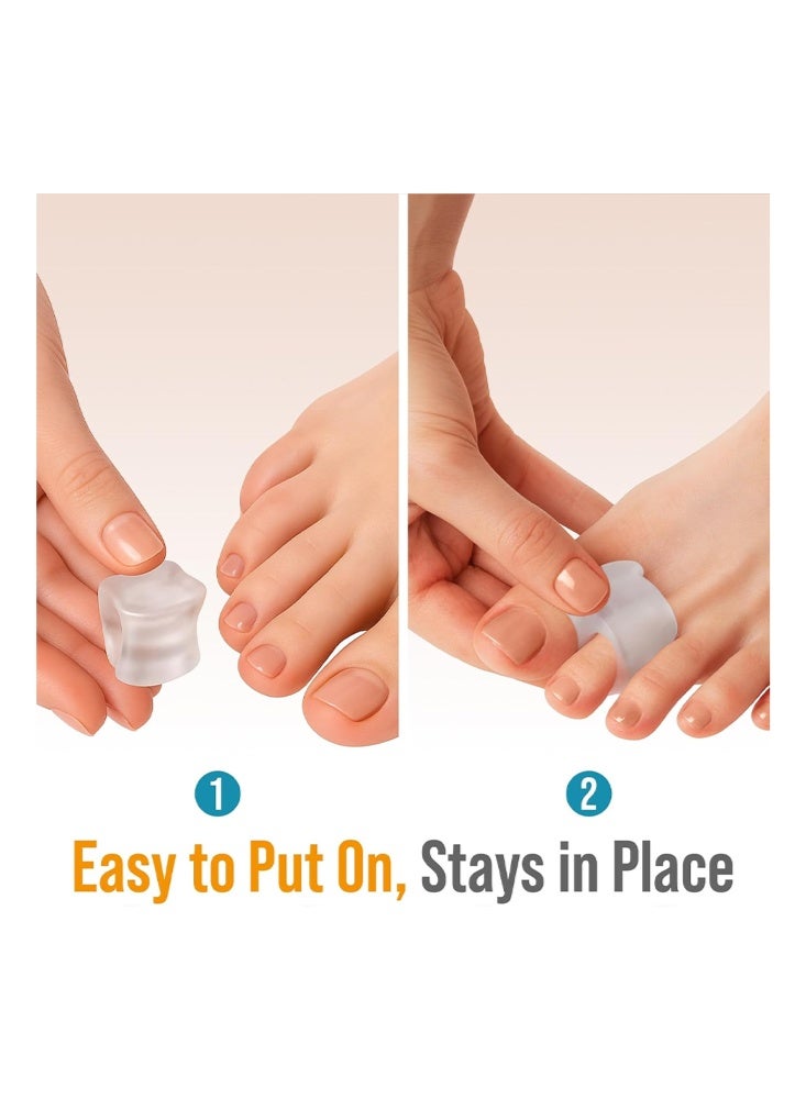 JUE FISH "4 Pack Toe Spacer,Big Toe Spacers for Men & Women – Gel Separators for Overlapping & Curled Toes, Bunions, Alignment - Diabetic Foot Care, Silicone Spreader, Corrector & Straightener（Clear） " - Image 4
