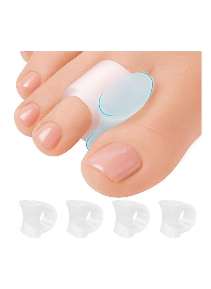 JUE FISH "4 Pack Toe Spacer,Big Toe Spacers for Men & Women – Gel Separators for Overlapping & Curled Toes, Bunions, Alignment - Diabetic Foot Care, Silicone Spreader, Corrector & Straightener（Clear） " - Image 1
