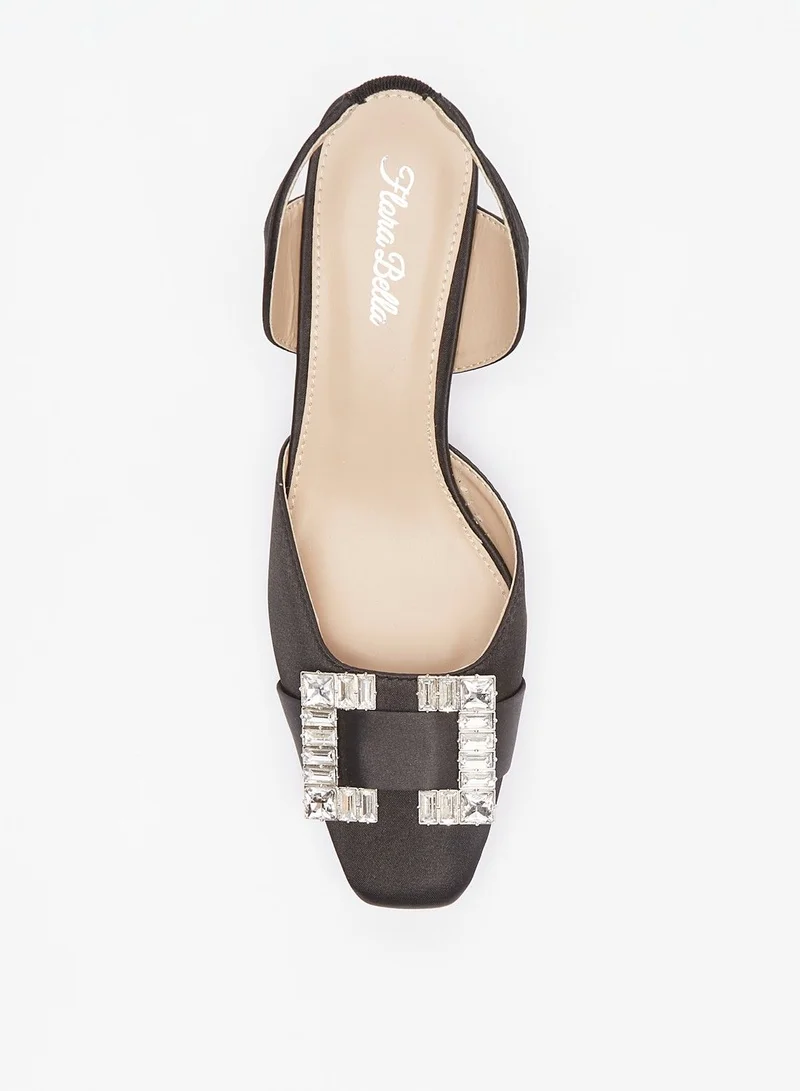 Flora Bella Embellished Slingback Sandals with Kitten Heels