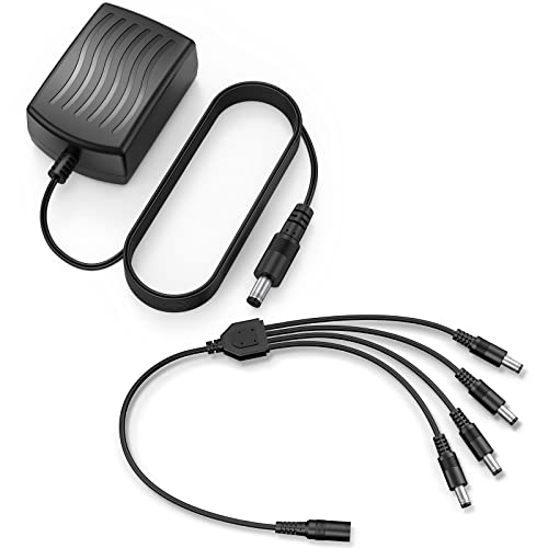 ANNKE Security Power Adapter Supply AC to DC 12V2A and 1-to-4 Splitter Power Cord for CCTV Surveillance Camera DVR System - Image 1