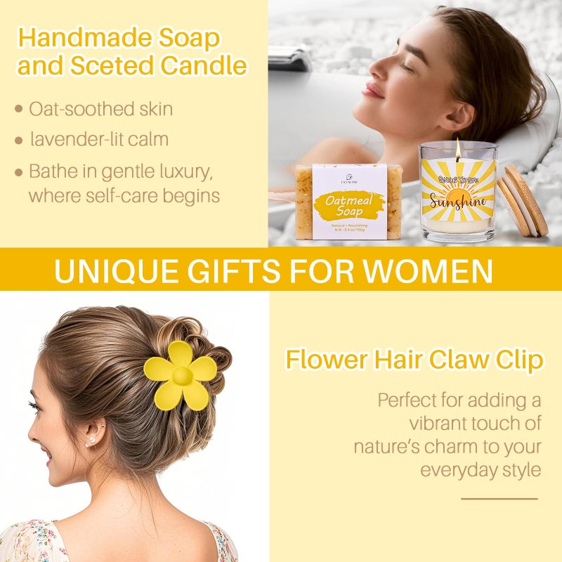 EXTALOW Gift Baskets for Women, Unique Birthday Gifts for Women,Get Well Soon Gift Basket,Mothers Day Gifts, Care Package Sending Sunshine Box Thinking of You for Mom Wife Sister Best Friends Teen Girls - Image 3