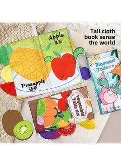 Generic Early Education Cloth Book Baby 0-3 Years Old Three-dimensional Fruit Vegetable Animal Tail Book Can Bite Baby Toy Book-Color:Fruit Tail Cloth Book (english Version) Contains 4 Pages And 8 Sides Of Sound Paper Bb Device  - Image 3