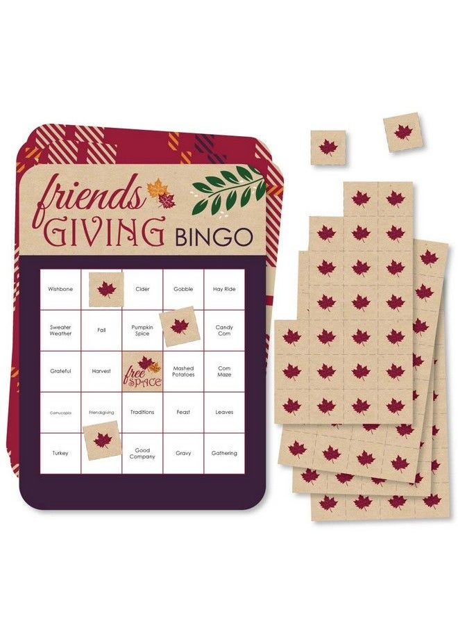 Big Dot of Happiness Friends Thanksgiving Feast Bingo Cards And Markers Friendsgiving Party Bingo Game Set Of 18  - Image 2