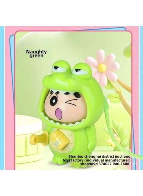 Which Hand-held Face-changing Expression Toy Pressing Face-changing Keychain Ornaments Which Devil Boy Sea Doll Pendant-Color:Crocodile Knight Xiaoxin Changes His Face [green]