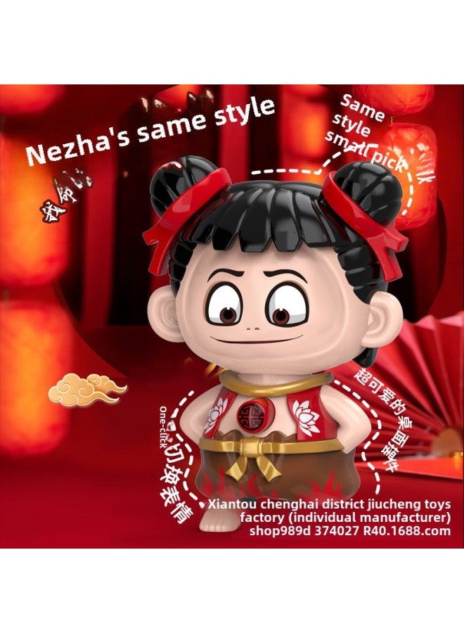 Which Hand-held Face-changing Expression Toy Pressing Face-changing Keychain Ornaments Which Devil Boy Sea Doll Pendant-Color:Crocodile Knight Xiaoxin Changes His Face [green]