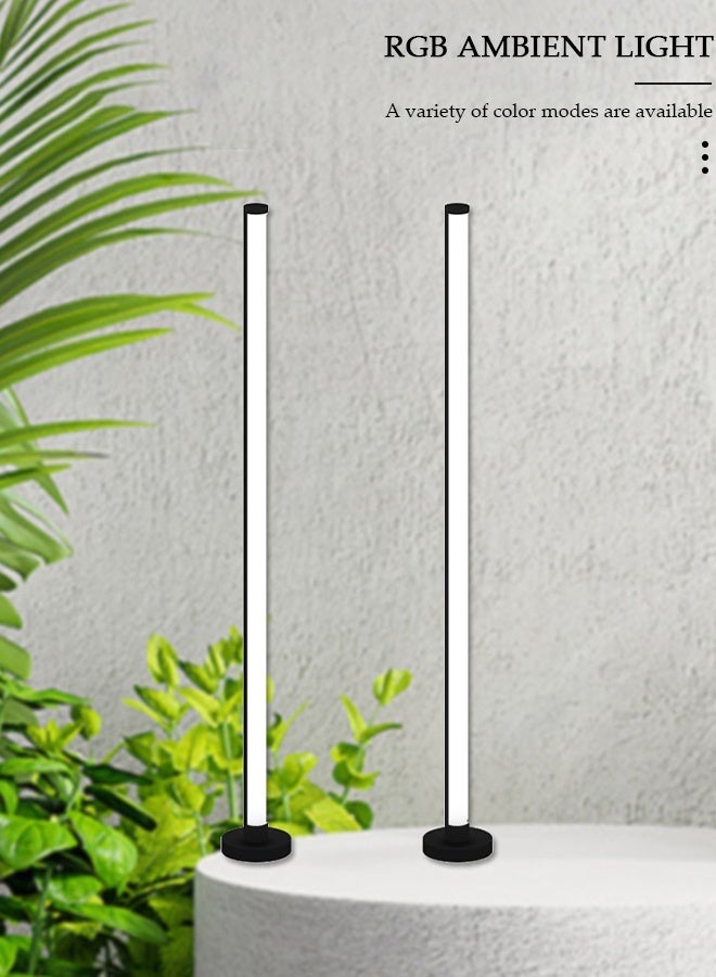 دونيسو مصباح أرضي زاوية، مصباح أرضي LED عصري، مصباح زاوية LED ذكي RGB مع ضوء كشاف، مصباح أرضي LED متغير الألوان 16 مليون مع تطبيق وجهاز تحكم عن بعد لغرفة المعيشة والحفلات والمناسبات - Image 2