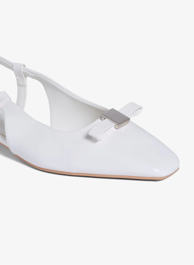 Geoomnii WHITE Geoomnii Closed Flat Shoes for Women – Comfortable Slip-On Ballet Flats for Office, Daily Wear & Casual Use for Women | Best Price UAE