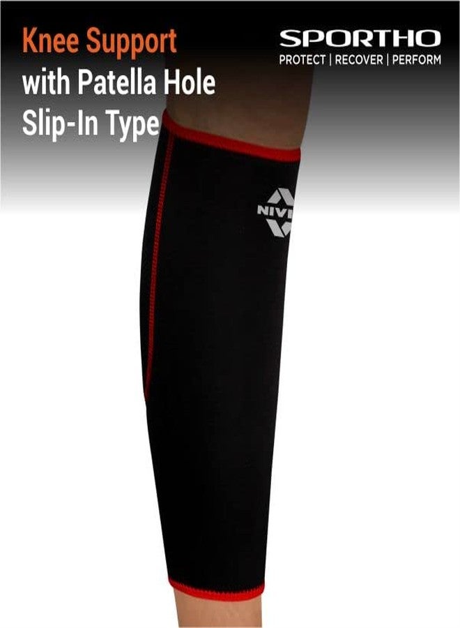 NIVIA Calf Support -Slip in Sleeve, Ankle Sleeves, Braces or Wraps, for Compression & Circulation Available in S | M | L & Black/Red Color, Used for All Kind of Impact Sports - Image 2