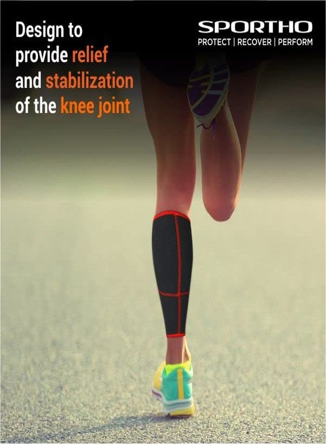 NIVIA Calf Support -Slip in Sleeve, Ankle Sleeves, Braces or Wraps, for Compression & Circulation Available in S | M | L & Black/Red Color, Used for All Kind of Impact Sports - Image 3