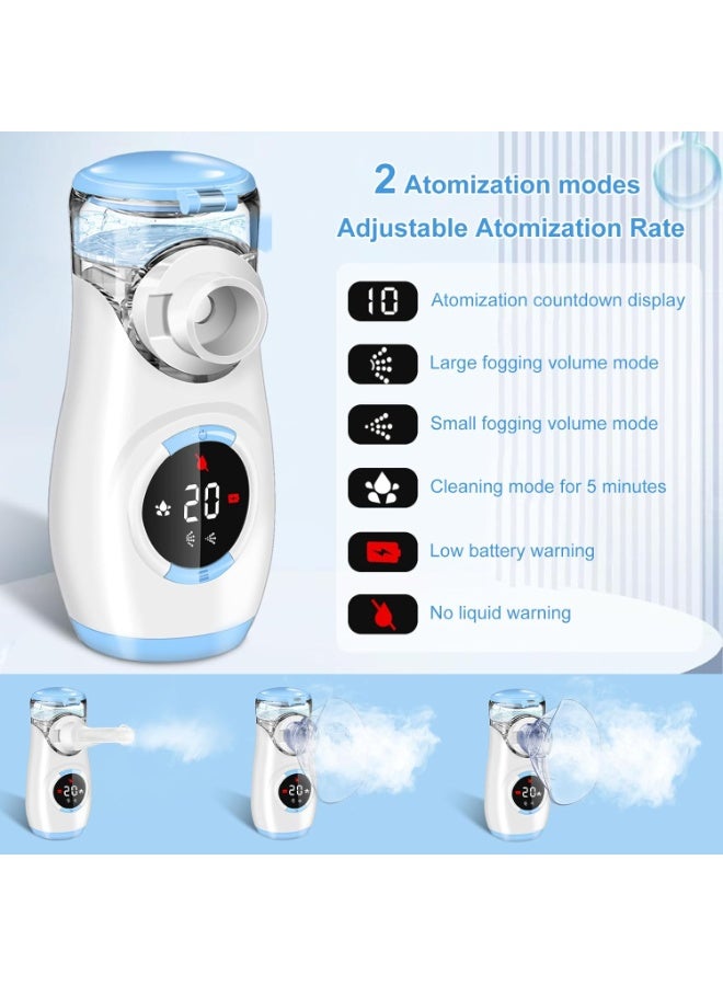 AMCARE Digital Ultrasonic Mesh Nebulizer with LED Digital Display and Semi Automatic-Cleaning, Quiet and Portable Mist Vaporizer, Two Adjustable Spray Patterns with 2 Timer Modes, Rechargeable Model MY135B - Image 4