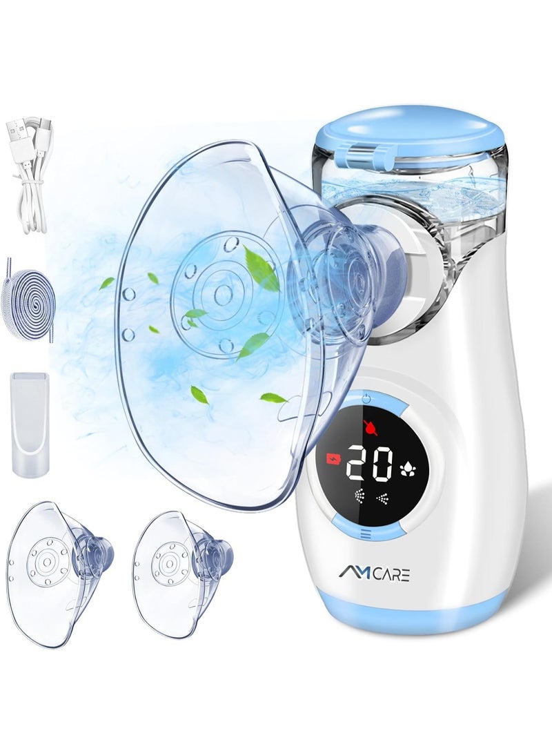 AMCARE Digital Ultrasonic Mesh Nebulizer with LED Digital Display and Semi Automatic-Cleaning, Quiet and Portable Mist Vaporizer, Two Adjustable Spray Patterns with 2 Timer Modes, Rechargeable Model MY135B - Image 1