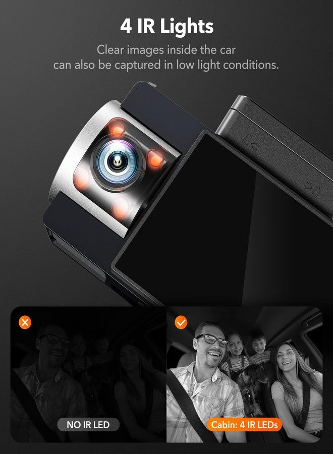 WOLFBOX i17 4K 3 Channel GPS 5.8GHz WiFi Camera Records in 4K+1080P+1080P, R Night Vision, WDR and 24h Parking Mode, Includes 64GB Card and 3" Screen - Image 5