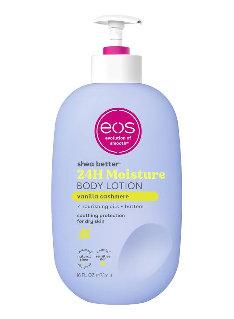 EOS EOS Shea Better Body Lotion- Vanilla Cashmere, 24-Hour Moisture Skin Care, Lightweight & Non-Greasy, Made with Natural Shea, Vegan, 16 fl oz(473ml) - Image 1