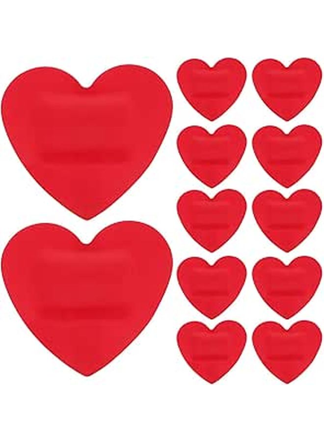 Heart Shaped Adhesive Bandages 30 Pieces Red Breathable Wound Stickers First Aid Protection - Image 1