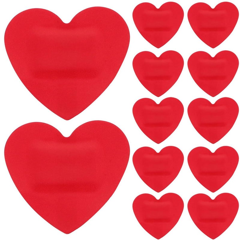Heart Shaped Adhesive Bandages 30 Pieces Red Breathable Wound Stickers First Aid Protection - Image 2