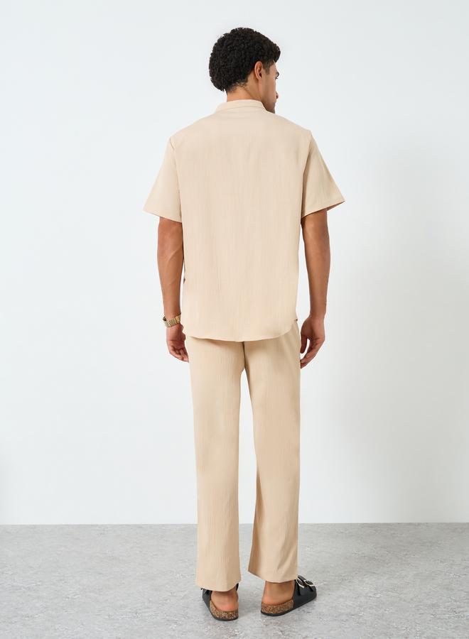 Take Two Men Solid Stand Collar Shirt and Pants Co-Ords - Image 5