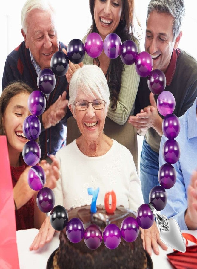 Haoze هدايا عيد الميلاد السبعين للنساء، سوار عيد الميلاد من خرز الأماثيست للنساء اللواتي يحتفلن بعيد ميلادهن السبعين هدية مجوهرات لها، الأم، الأخت، أفضل صديقة، الزوجة، الجدة هدايا عيد الميلاد (أماثيست) - Image 4