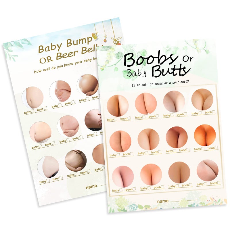 OLOUTAB Baby Shower Games2 Games50 of EachDoubleSidedFunHilarious and Easy to PlayBaby Shower Gender Neutralwith Answer Keys