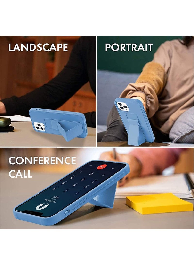 BORTONY iPhone 15 Pro Case 6.1 Inch with Magnetic Stand Holder Premium Silicone Vertical and Horizontal Hand Strap Grip Multi Stand Car Mount Kickstand Case Finger Strap Cover - Image 4