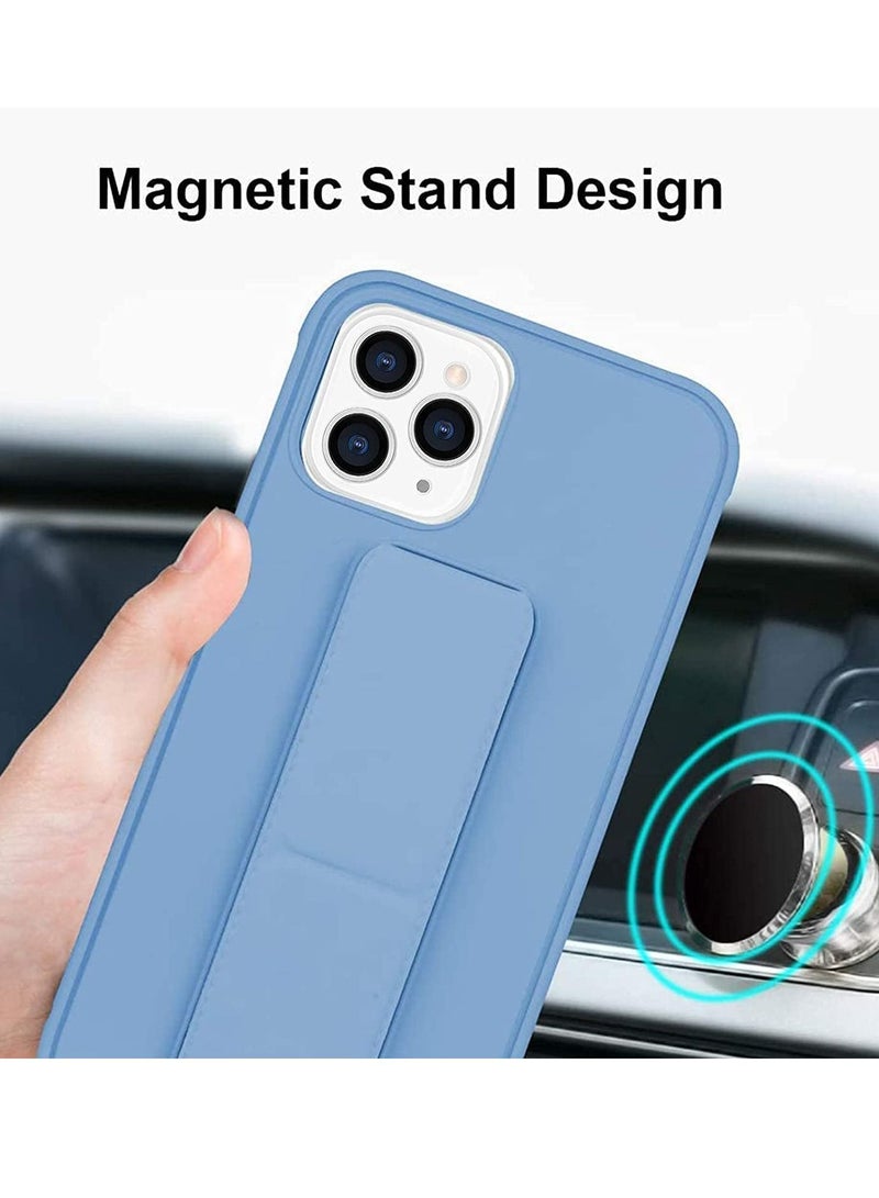 BORTONY iPhone 15 Pro Case 6.1 Inch with Magnetic Stand Holder Premium Silicone Vertical and Horizontal Hand Strap Grip Multi Stand Car Mount Kickstand Case Finger Strap Cover - Image 3