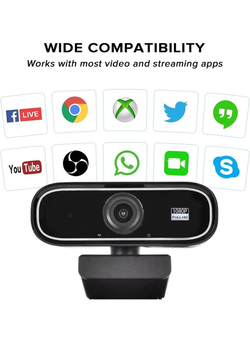 SPECTON 1080P Webcam With Noise Cancelling Microphone,High-Definition Video Effect with a Frame Rate Of 30,Manually Adjusted for Far and Near Focus,Video Call for Desktop PC or Laptop Computer - Image 4