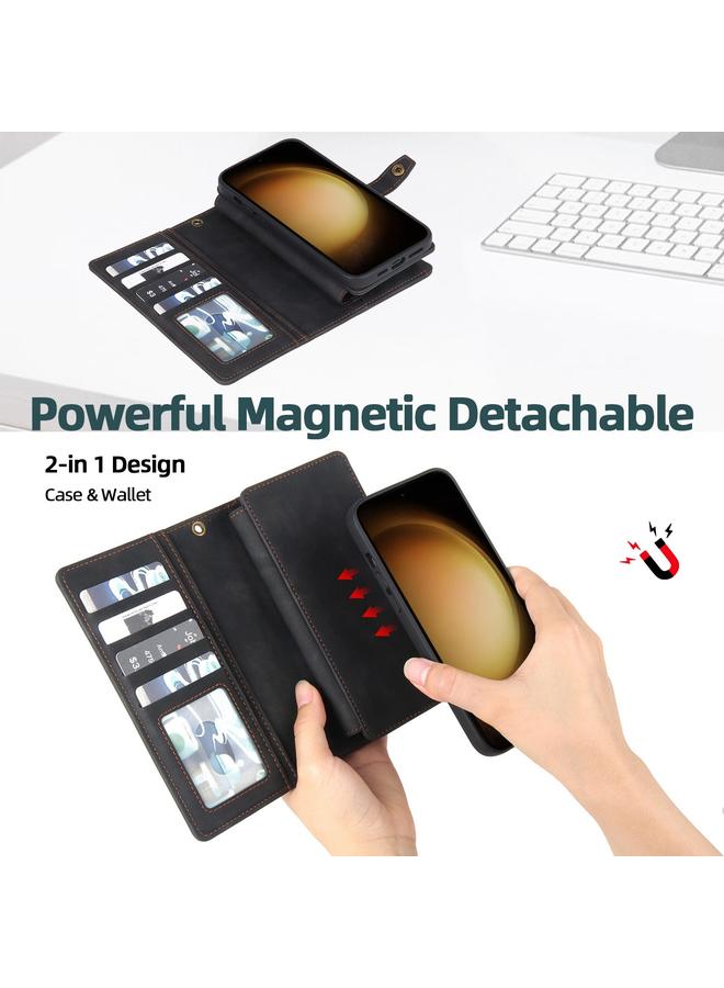 S-TOP Case For Samsung Galaxy S23+ 5G Zipper Wallet Magnetic Detachable Leather Phone Case - Image 5