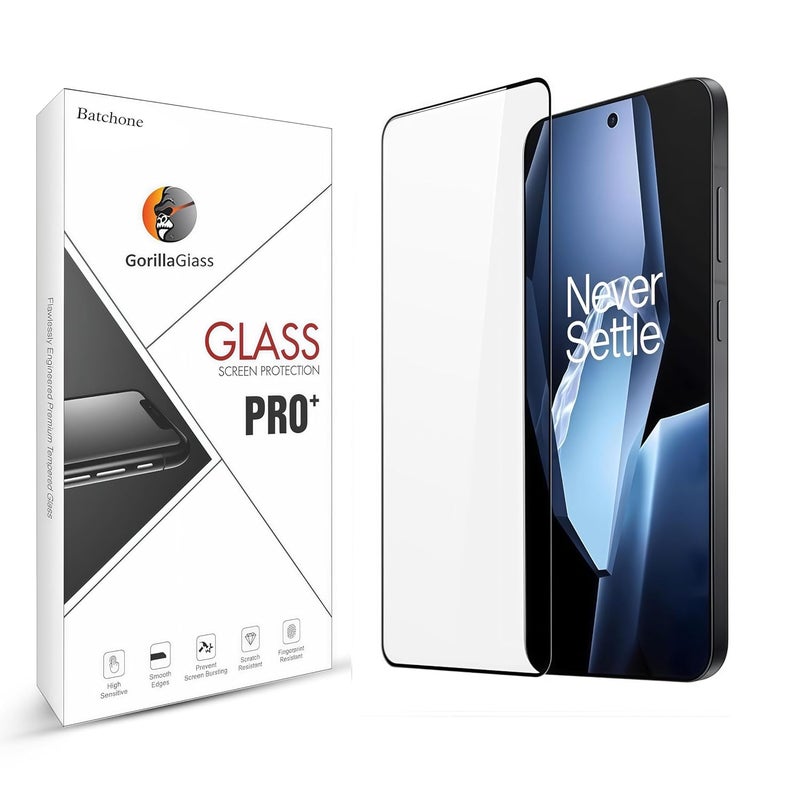 BATCHONE Tempered Glass Screen Protector Compatible for OnePlus 13R / OnePlus 13R 5G (Black) with Edge to Edge Coverage and Easy Installation kit - Image 1