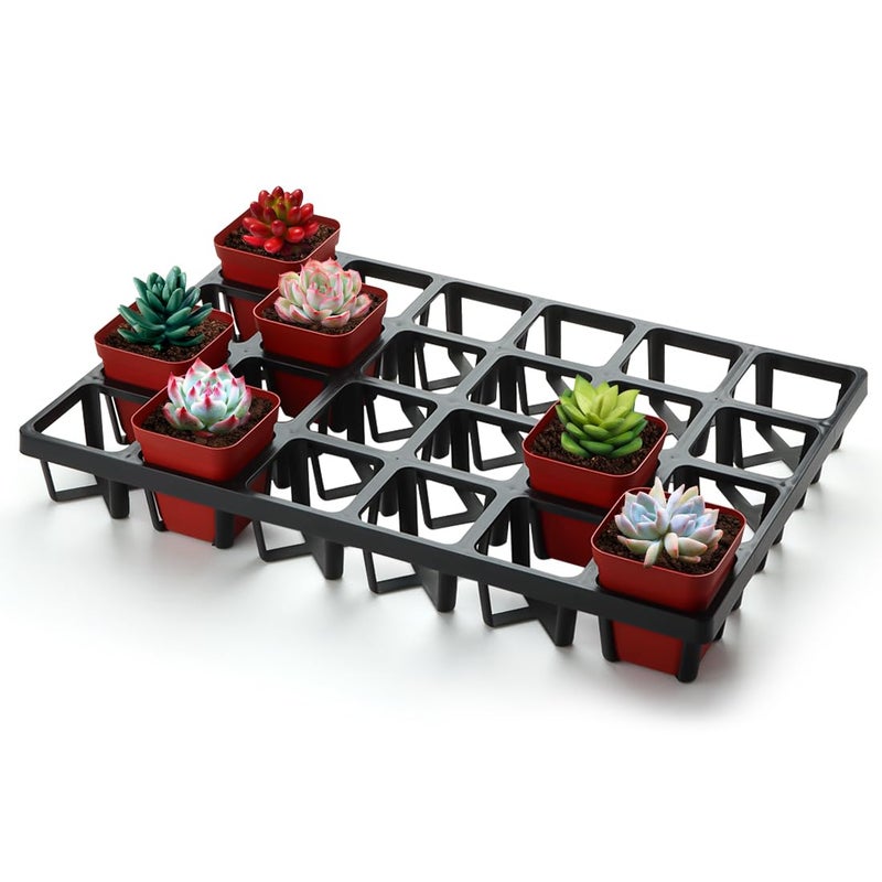 RooTrimmer Square Nursery Pot Tray with 24 Cells 5 Pack Plant Trays for Pots Flower Pot Moving Tray Plastic Planting Tray for Carrying Small Plant Pots120 Cells in Total - Image 2