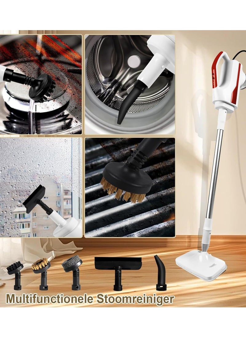 ET-LIFE 12 Piece Steam Mop Set for Floor Cleaning with Detachable Handheld Steam Engine with 6-in-1 Multi-Attachment Steam Cleaner for Hardwood Floors, Clothing, Windows, Furniture, Carpet Cleaning, Home Range Hood Cleaning White  - Image 4