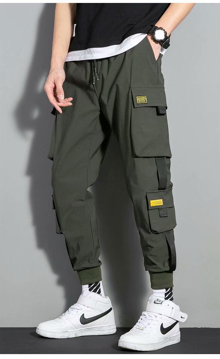 Leg-Tie Cargo Pants For Boys In Autum, Youth Autum Casual Pants, Korean Style Junior High School Students' Trendyy Versatile Sports Pants - Image 1
