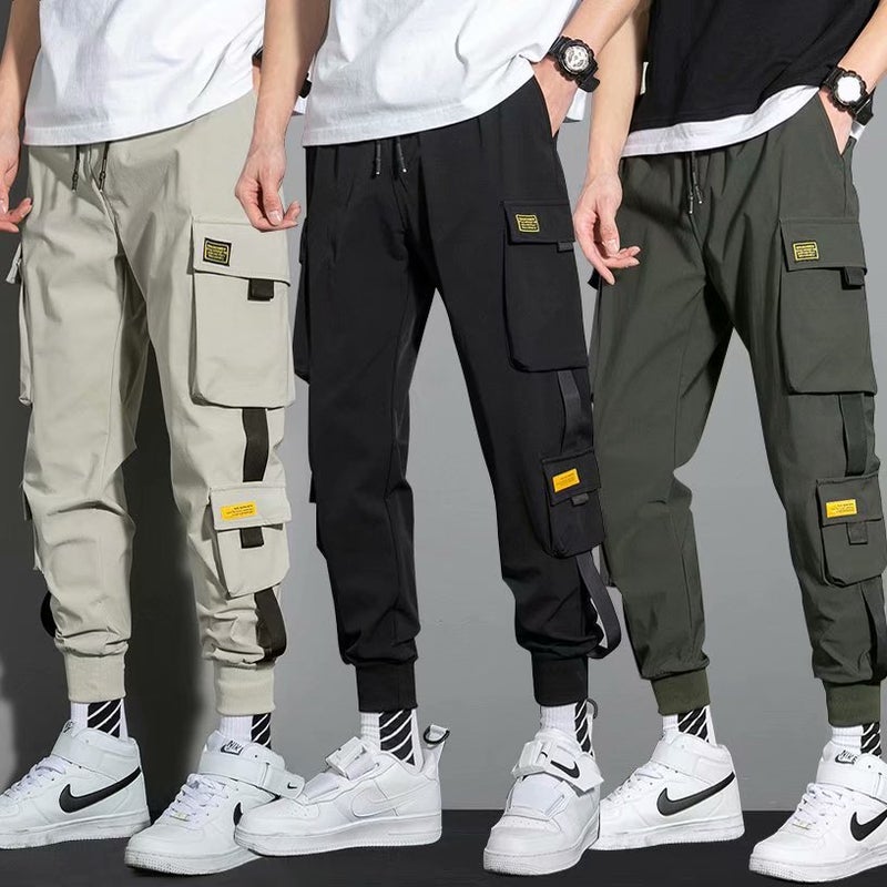 Leg-Tie Cargo Pants For Boys In Autum, Youth Autum Casual Pants, Korean Style Junior High School Students' Trendyy Versatile Sports Pants - Image 2