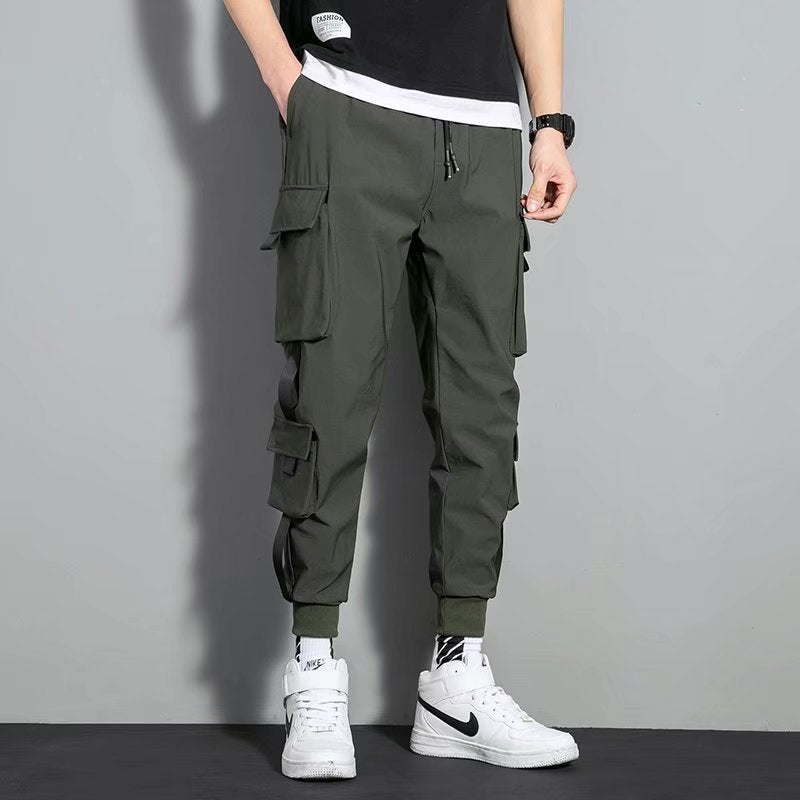 Leg-Tie Cargo Pants For Boys In Autum, Youth Autum Casual Pants, Korean Style Junior High School Students' Trendyy Versatile Sports Pants - Image 5