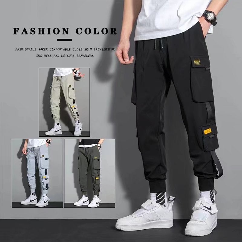 Leg-Tie Cargo Pants For Boys In Autum, Youth Autum Casual Pants, Korean Style Junior High School Students' Trendyy Versatile Sports Pants - Image 3