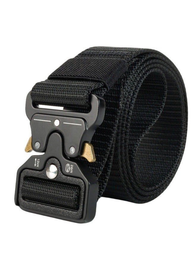 Men's Outdoor Sports Nylon Belt Multi-Functional belt Zinc Alloy Buckle Quick-Release Buckle 840D Density Adjustable Length Comfortable Wear Lightweight & Portable Easy Clean 125cm(Black) - Image 1