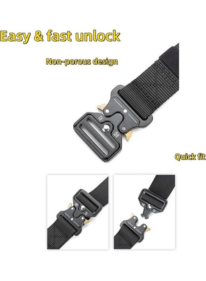 Men's Outdoor Sports Nylon Belt Multi-Functional belt Zinc Alloy Buckle Quick-Release Buckle 840D Density Adjustable Length Comfortable Wear Lightweight & Portable Easy Clean 125cm(Black) - Image 4