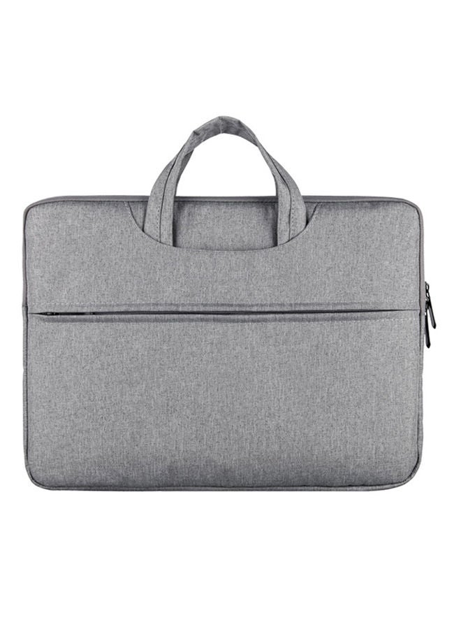 NIBEMINENT Polyester Laptop Briefcase With Handle Silver 