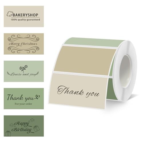 Starboling 2x1 Thermal Labels,Address Barcode Self-Adhesive Thermal Printer Stickers for Logo Design,Name/Price Tag,Address（Green Gradient） - Image 1
